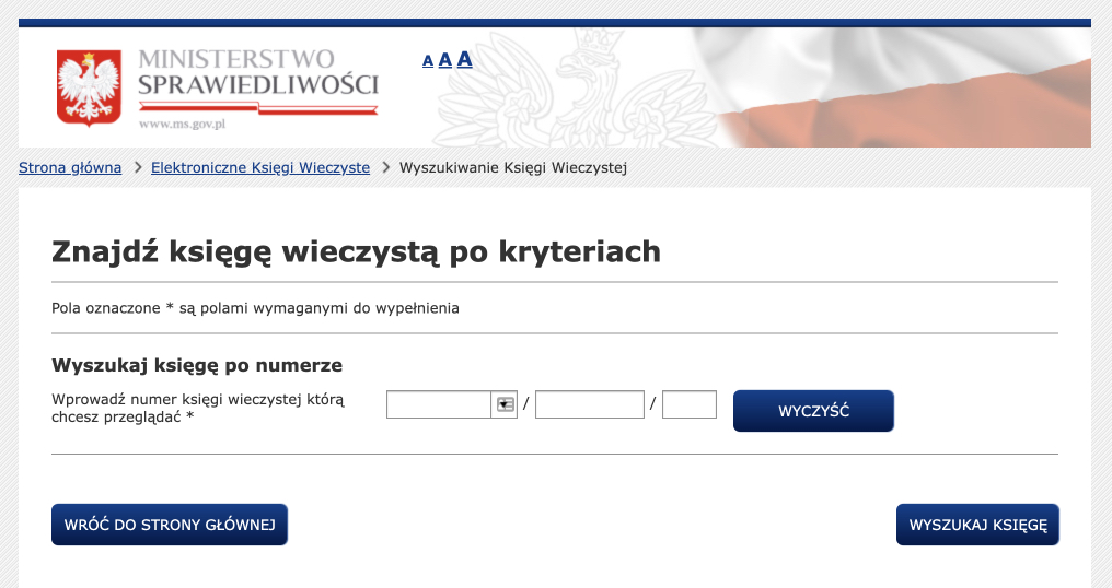 Ekw.ms.gov.pl - wyszukaj księgę po numerze_wyszukaj_ksiege_po_numerze